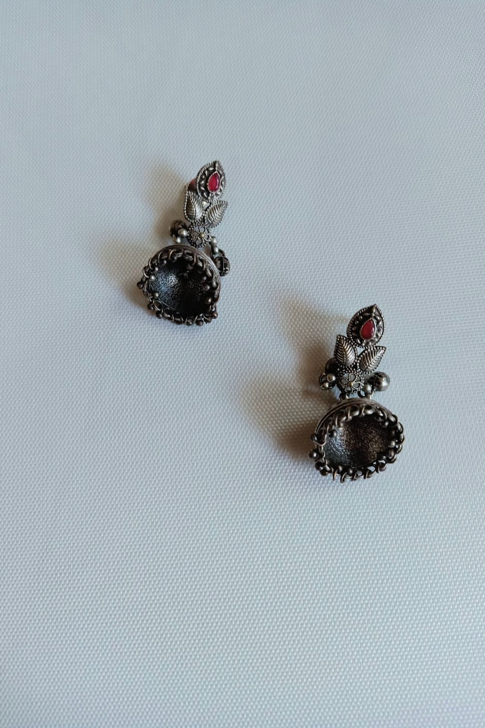 Atharva (Red) - Premium Quality Oxidised Jhumki