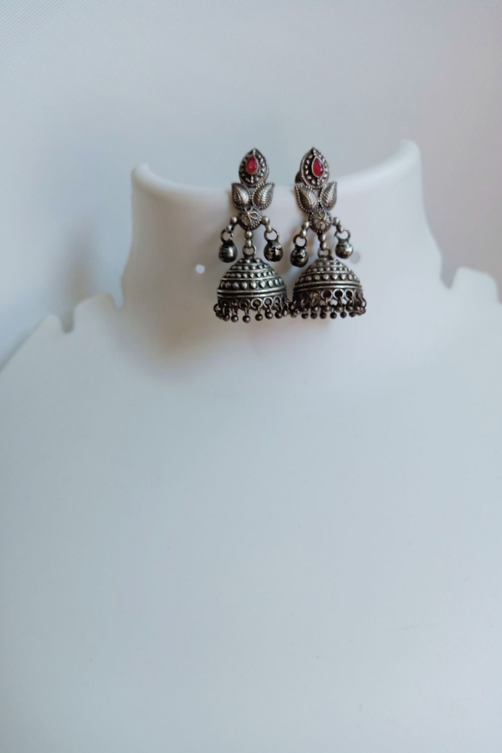 Atharva (Red) - Premium Quality Oxidised Jhumki