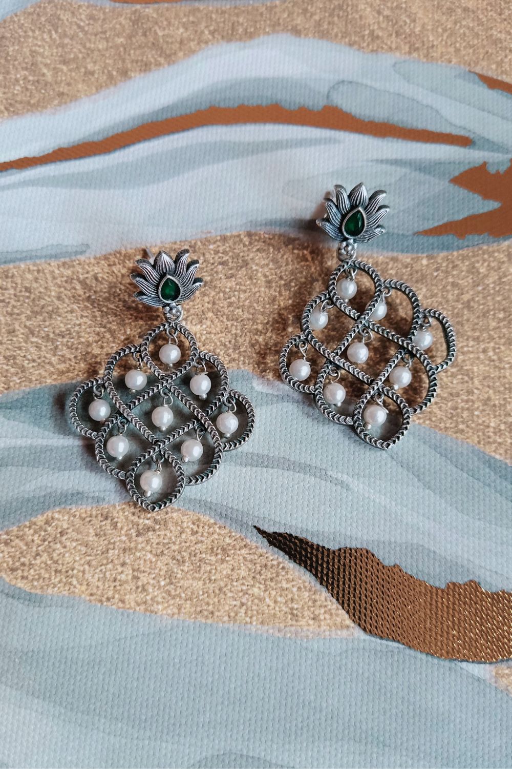 Bhavika (Green) - Premium Quality Oxidised Danglers