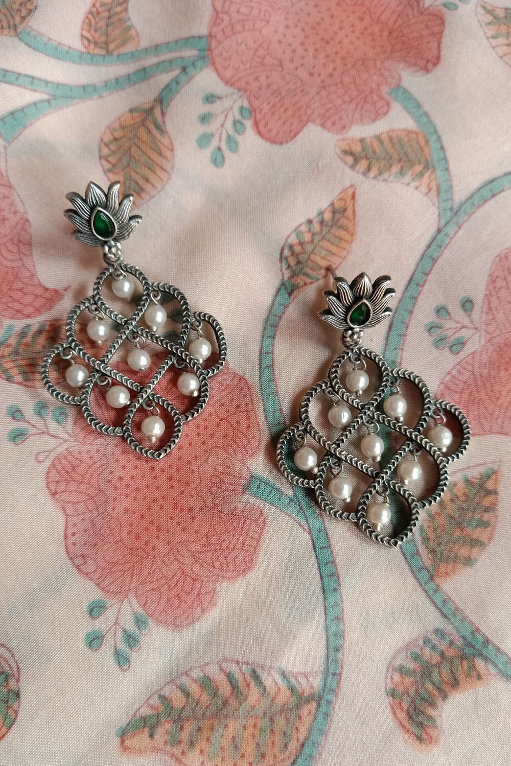 Bhavika (Green) - Premium Quality Oxidised Danglers