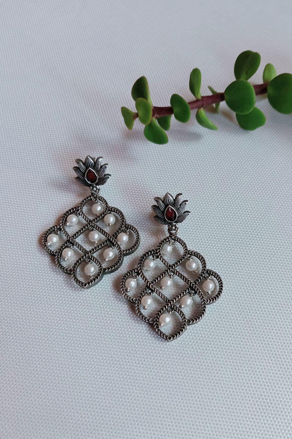 Bhavika (Red) - Premium Quality Oxidised Danglers