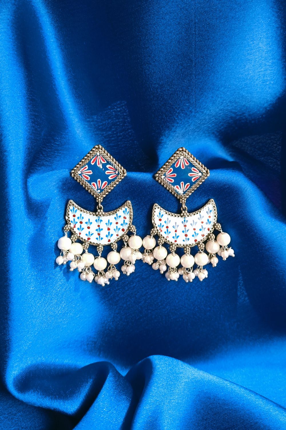 Faaria (Firozi and Blue) - Premium Quality Oxidised Chandbali