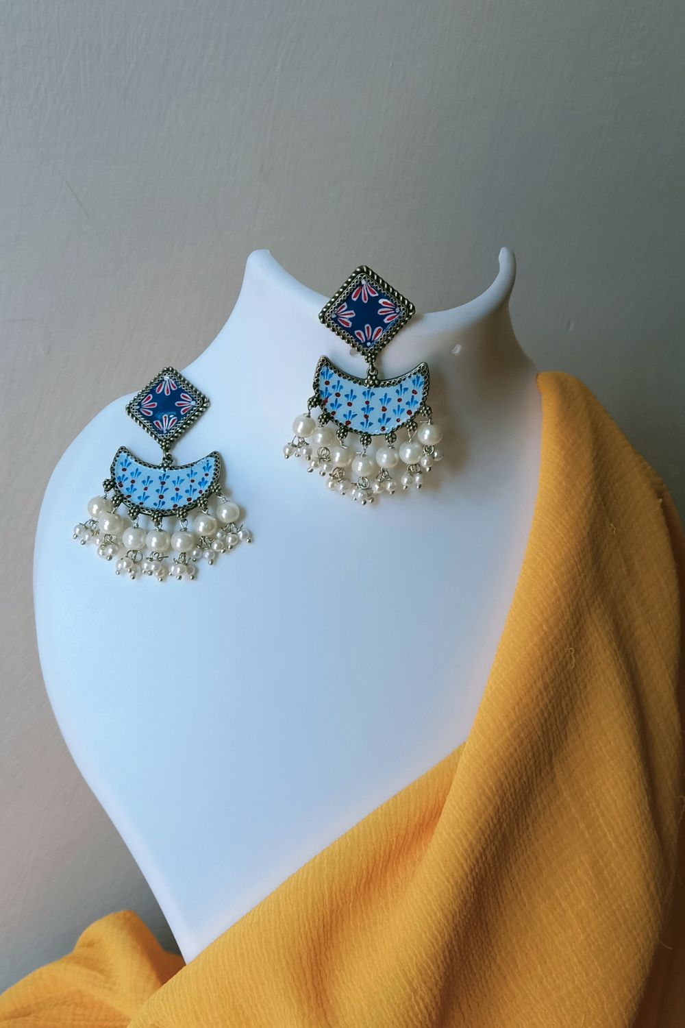 Faaria (Firozi and Blue) - Premium Quality Oxidised Chandbali