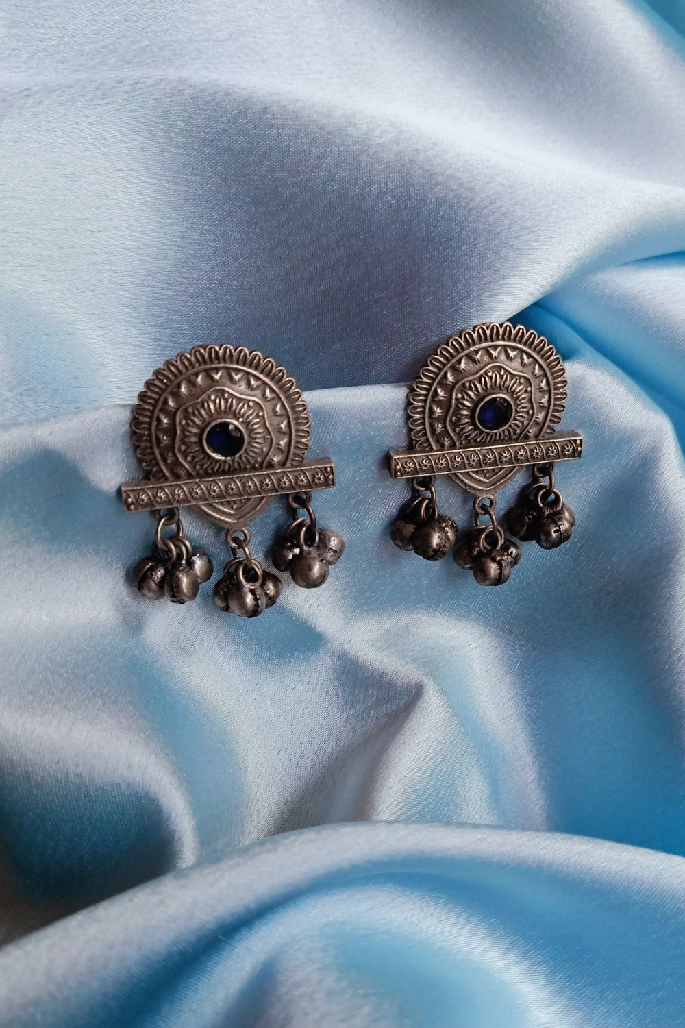 Garvari (Navy Blue) - Premium Quality Oxidised Stud