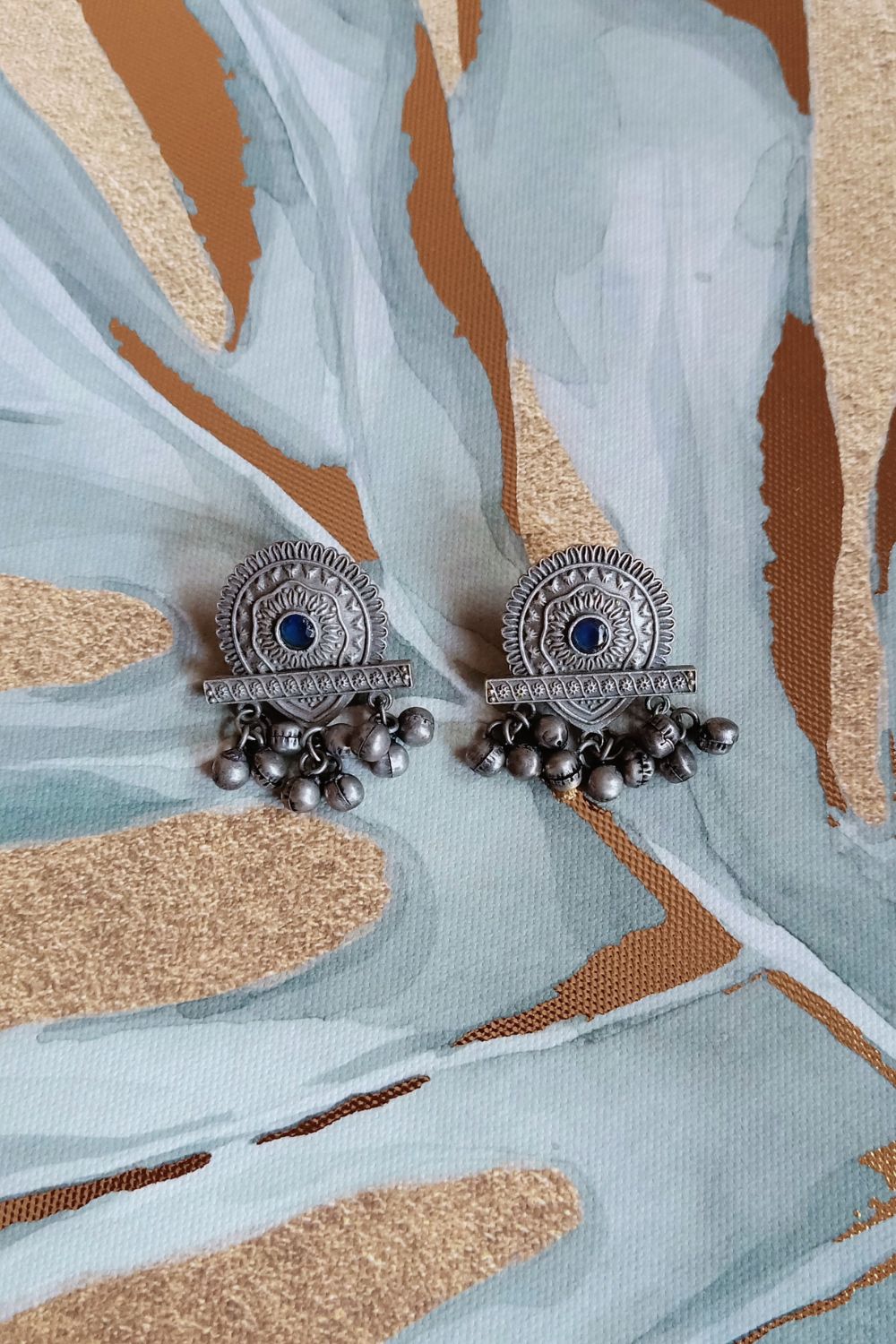 Garvari (Navy Blue) - Premium Quality Oxidised Stud