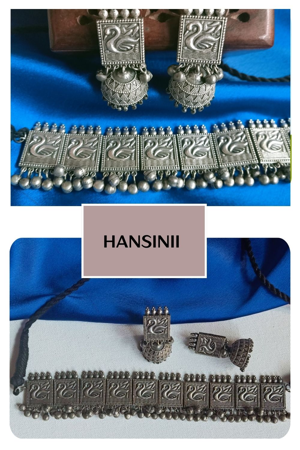 Hansinii - Premium Quality Oxidised Choker Necklace Set