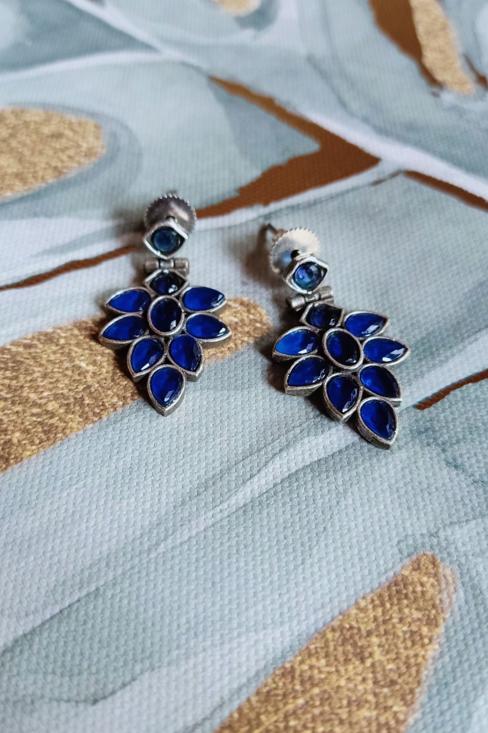 Indu (Navy Blue) - Premium Quality Oxidised Dangler