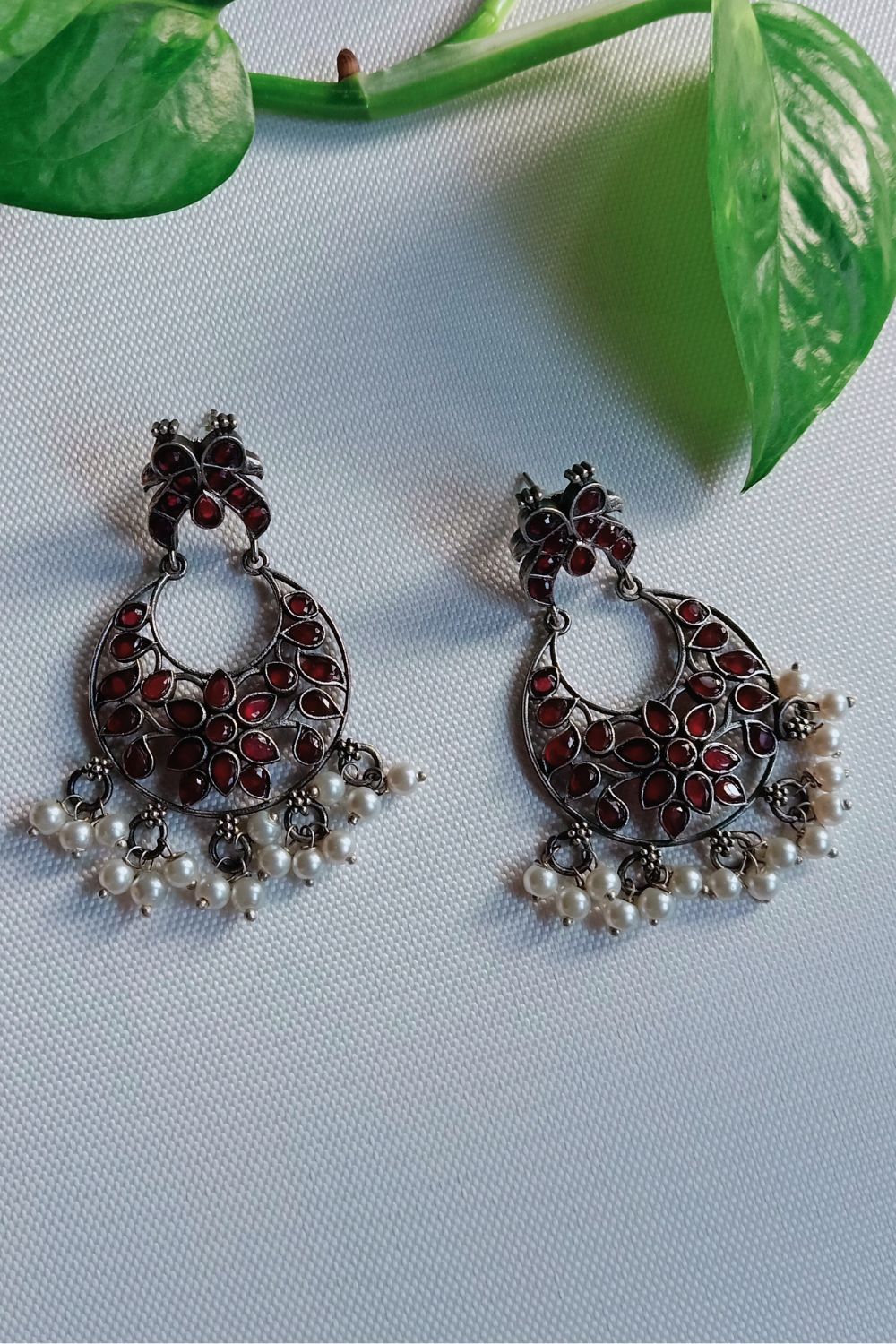 Nayraa (Red) - Premium Quality Oxidised Chandbali