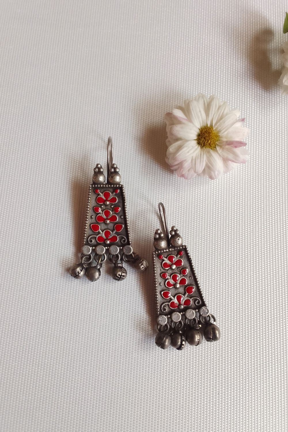Urshilaa (Red) - Premium Quality Oxidised Danglers