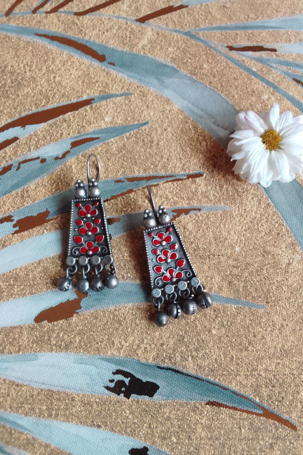 Urshilaa (Red) - Premium Quality Oxidised Danglers