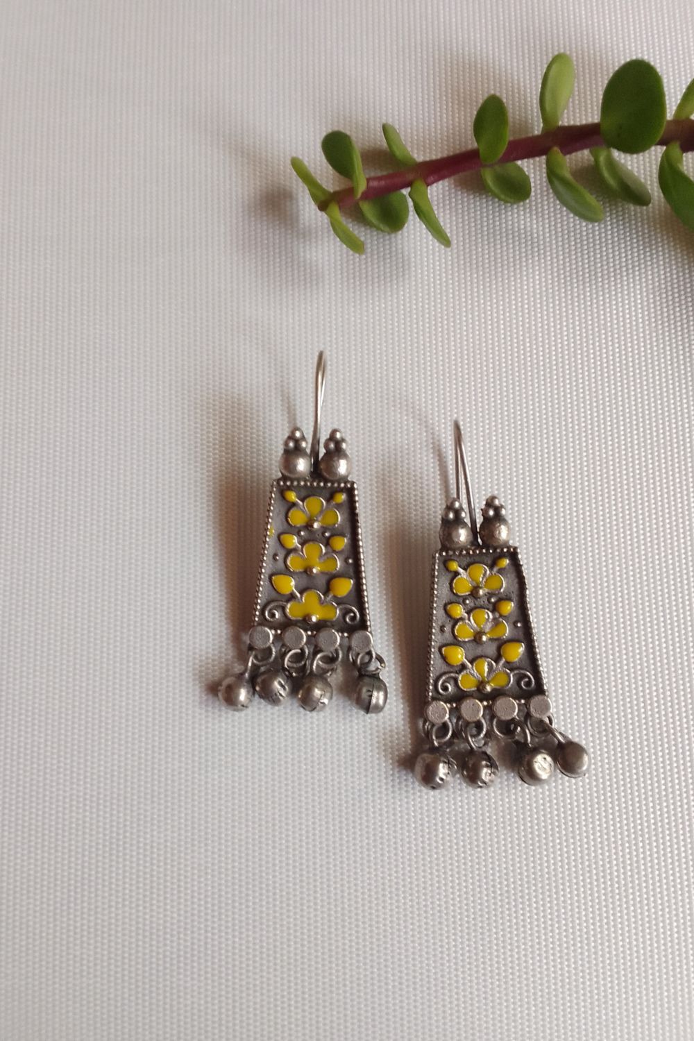 Urshilaa (Yellow) - Premium Quality Oxidised Danglers