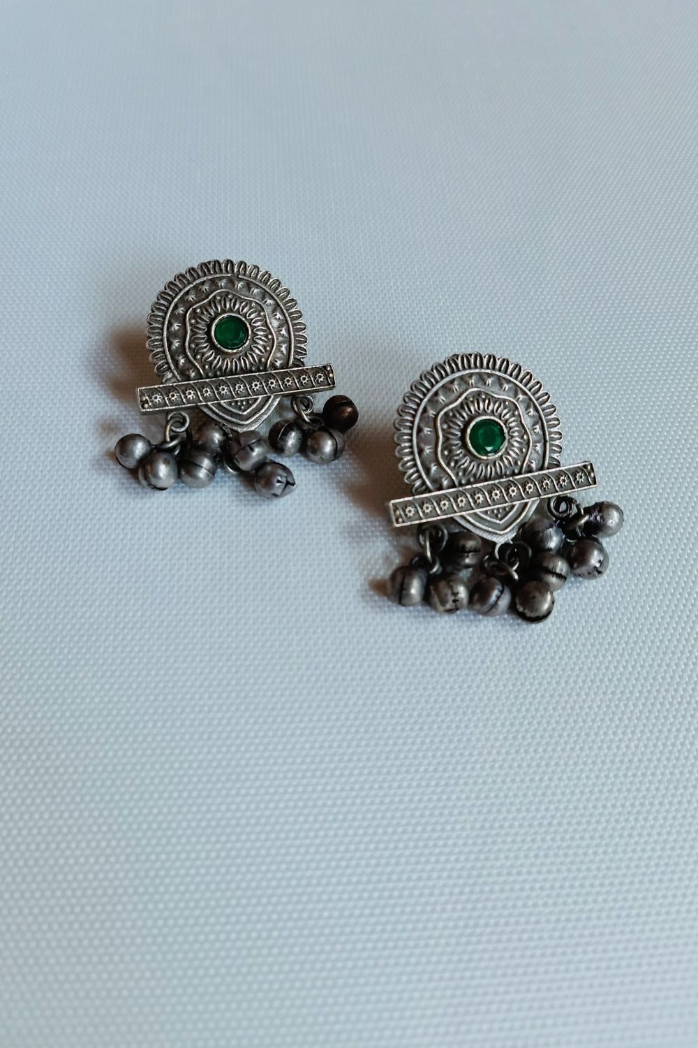 Garvari (Green) - Premium Quality Oxidised Stud