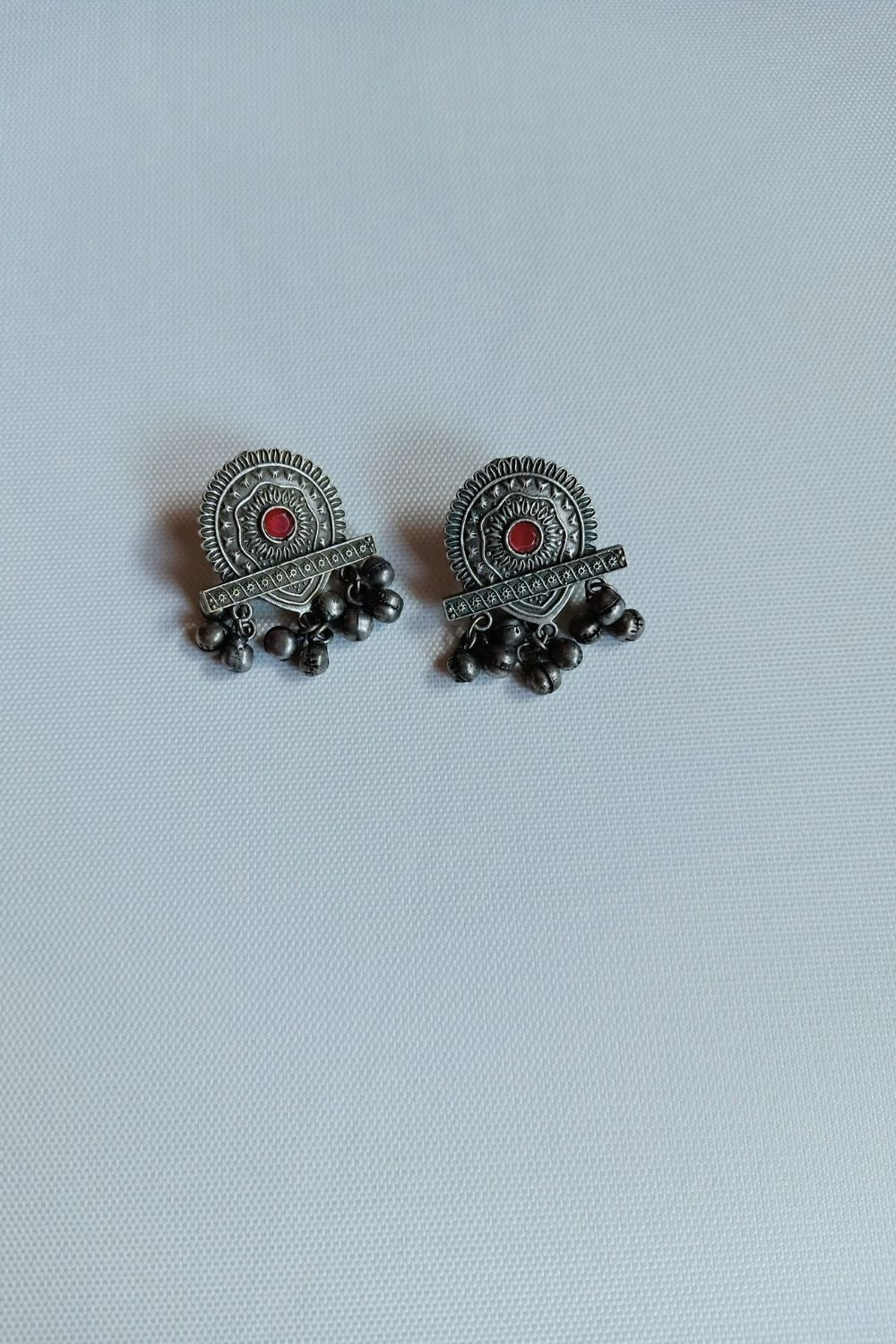 Garvari (Red) - Premium Quality Oxidised Stud