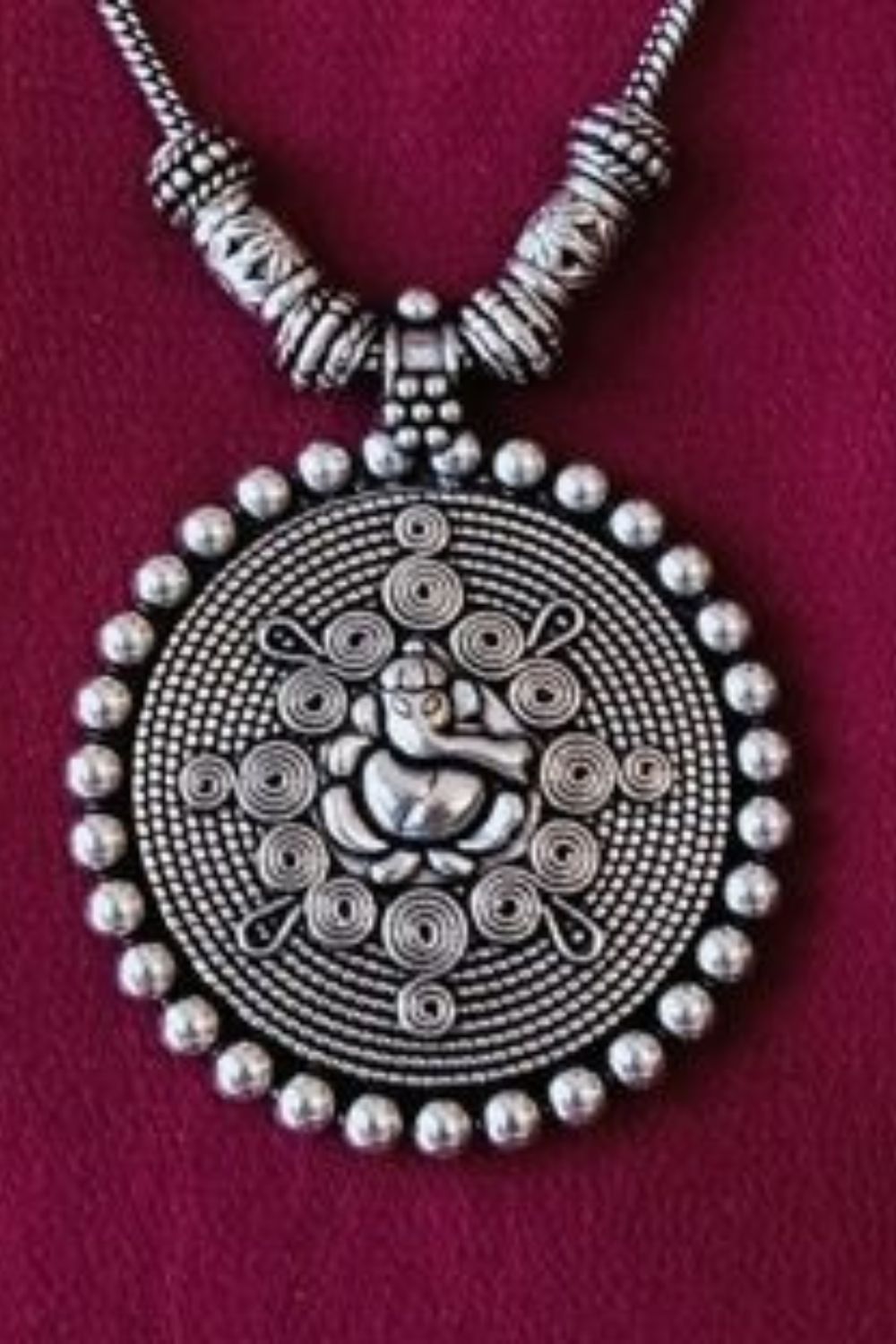 Kirti - Medium Size Oxidised Chain necklace with Pendant