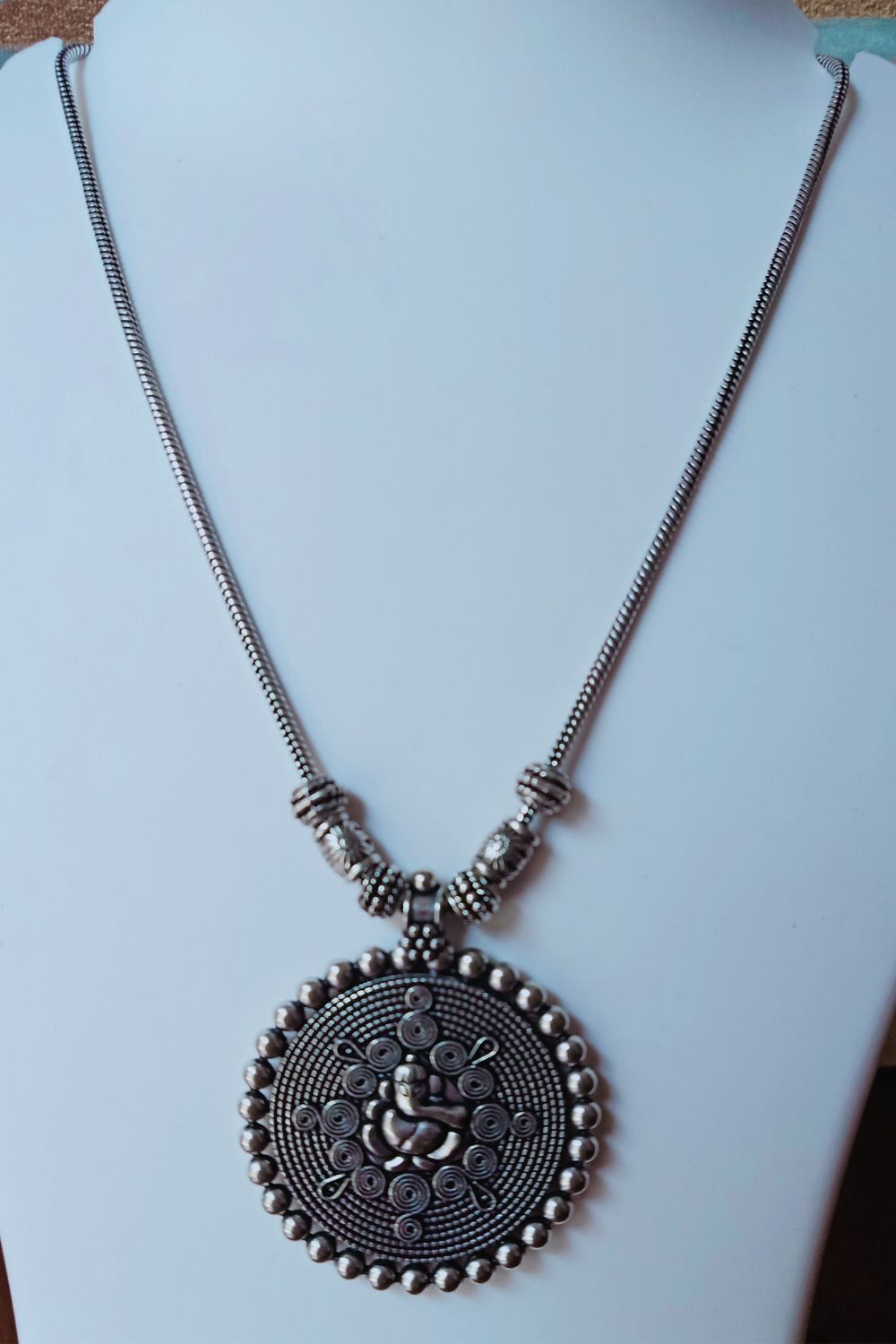 Kirti - Medium Size Oxidised Chain necklace with Pendant