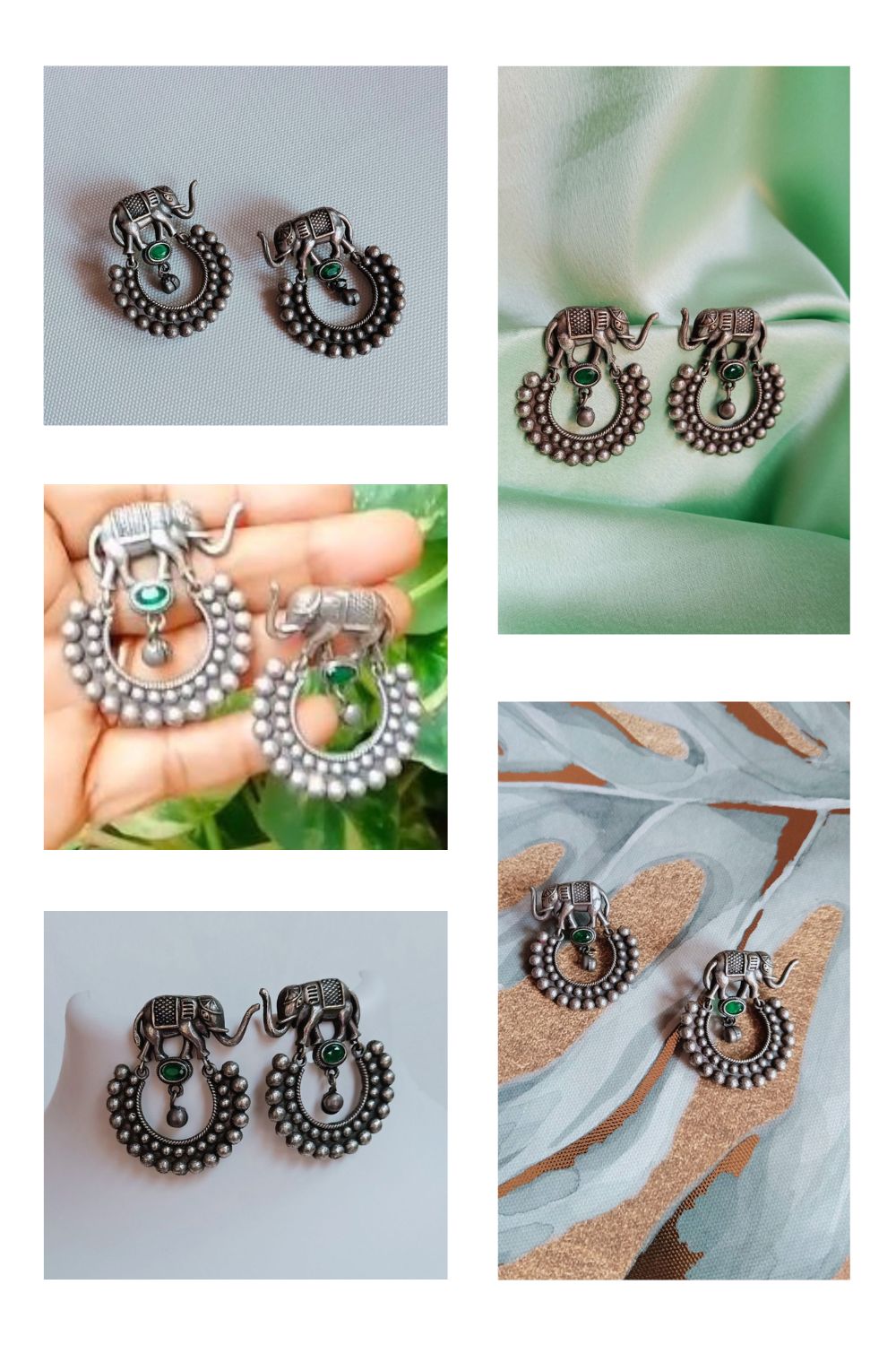 Leena (Green) - Premium Quality Oxidised Chandbali