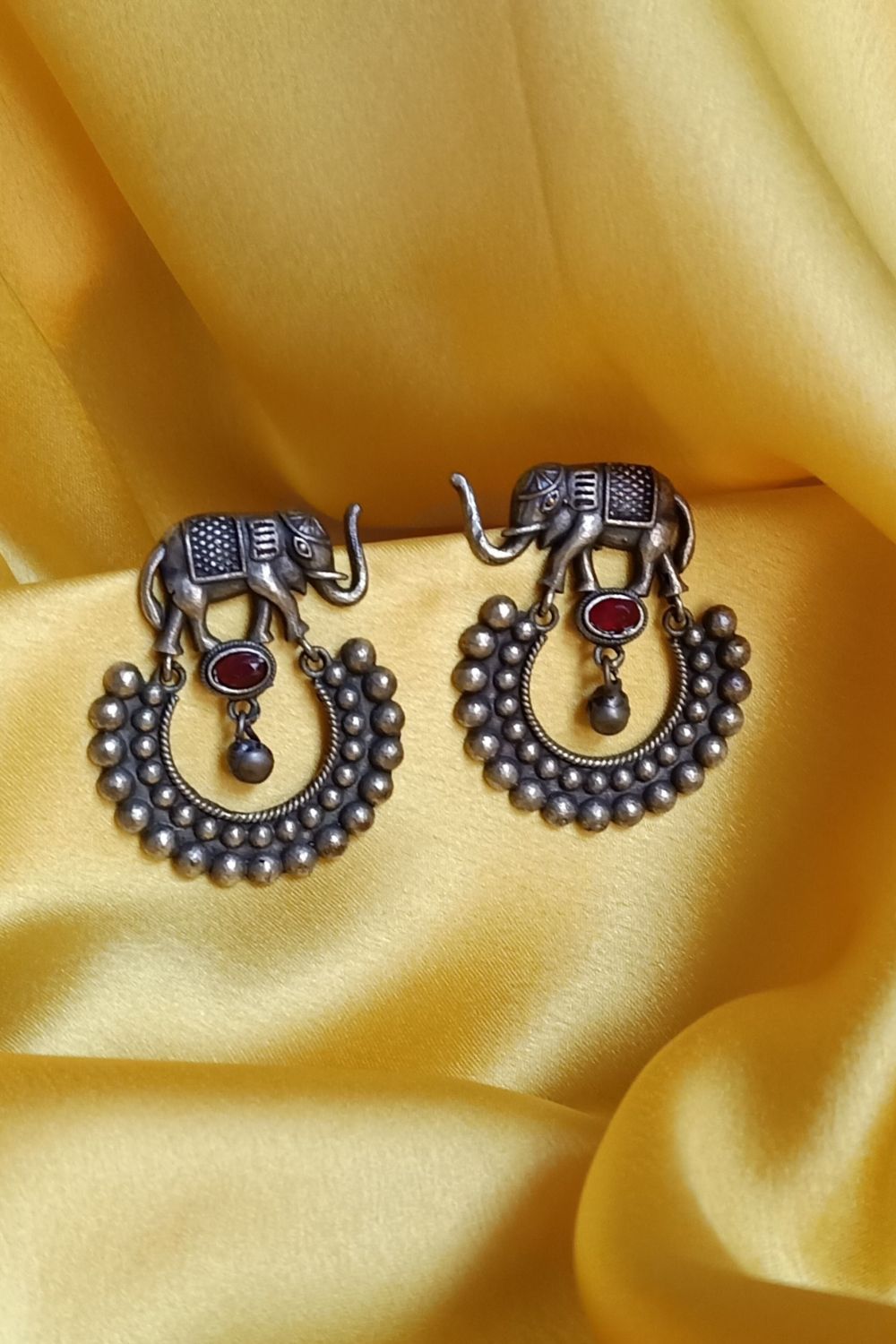 Leena (Red) - Premium Quality Oxidised Chandbali