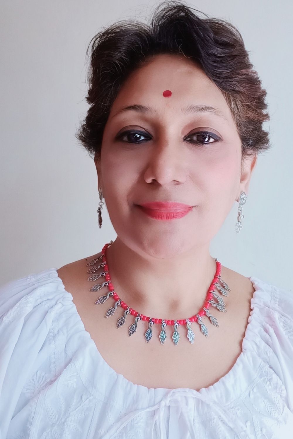 Mayuri Set (Red) - Oxidised Necklace Set (Red Beads)