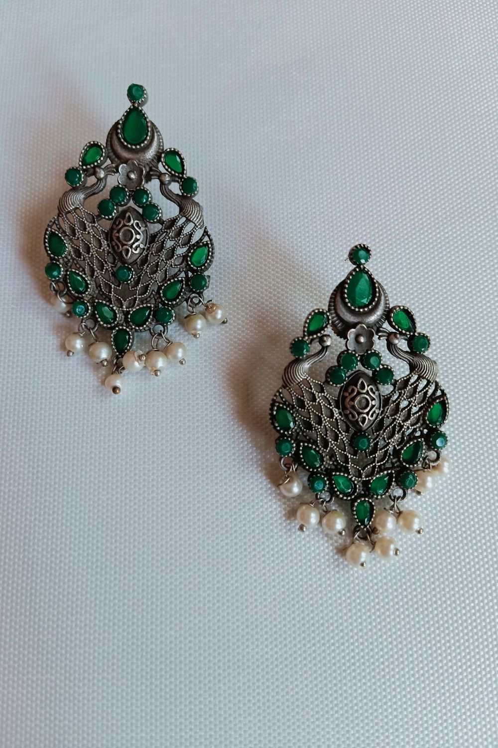 Moulika (Green) - Premium Quality Oxidised Stud