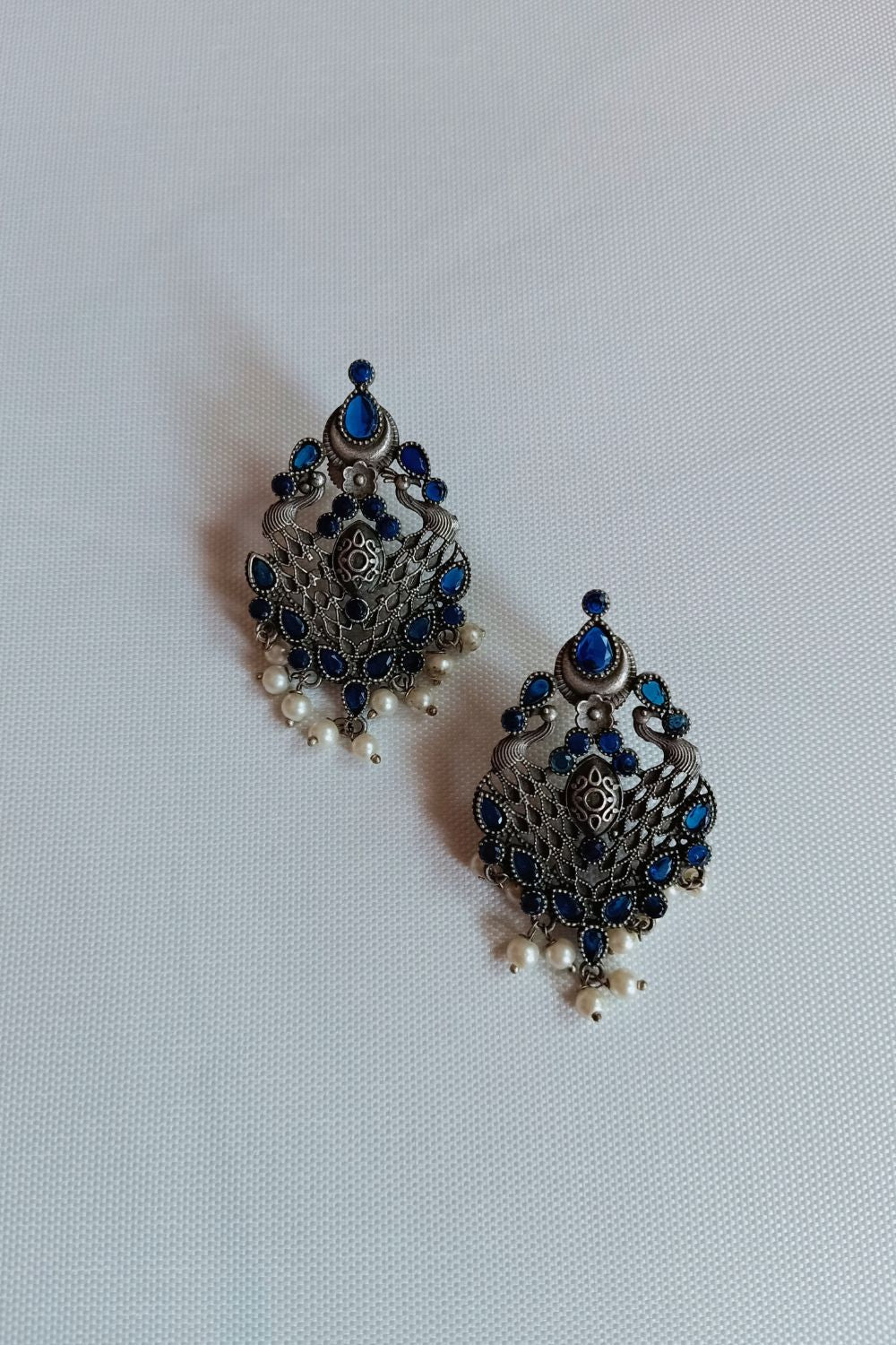 Moulika (Navy Blue) - Premium Quality Oxidised Stud