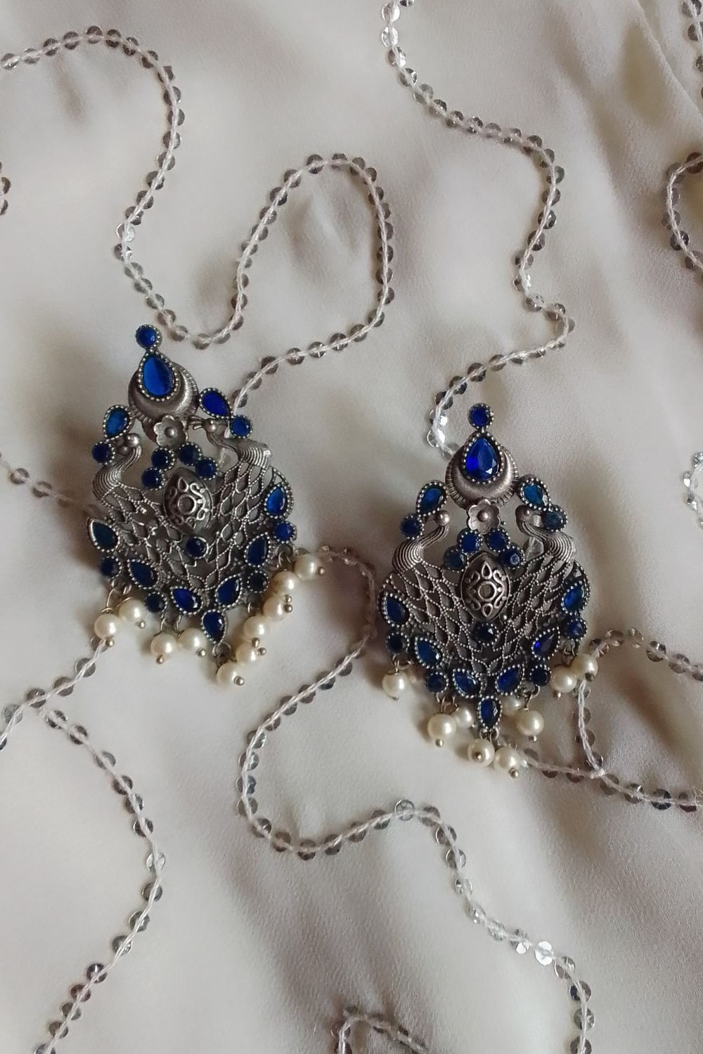 Moulika (Navy Blue) - Premium Quality Oxidised Stud