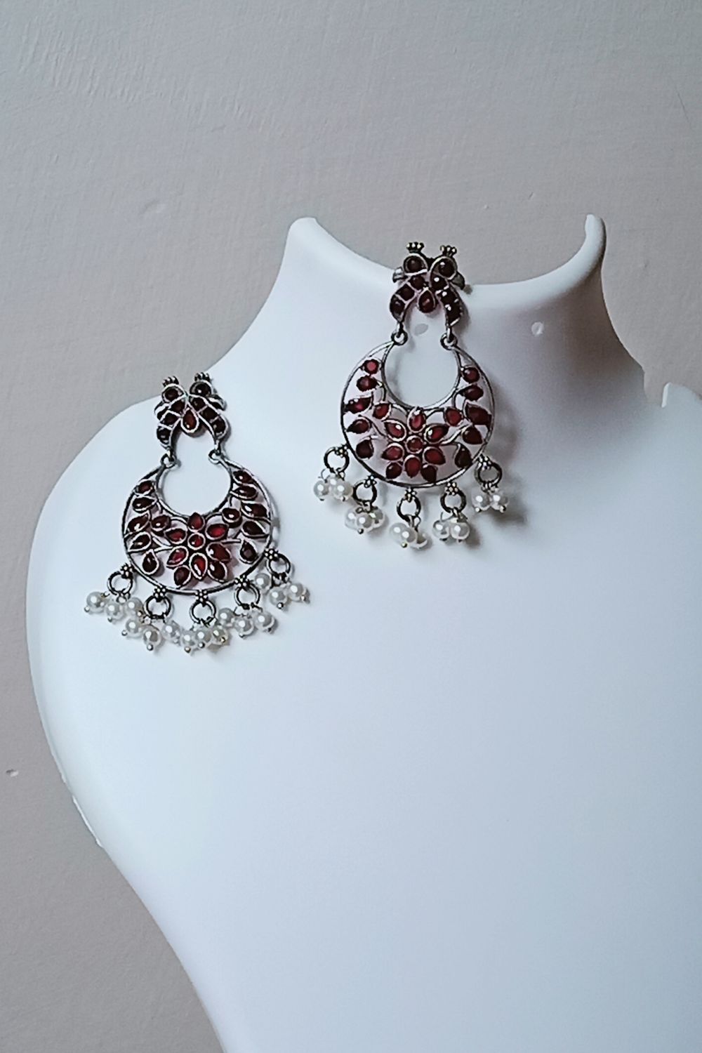 Nayraa (Red) - Premium Quality Oxidised Chandbali