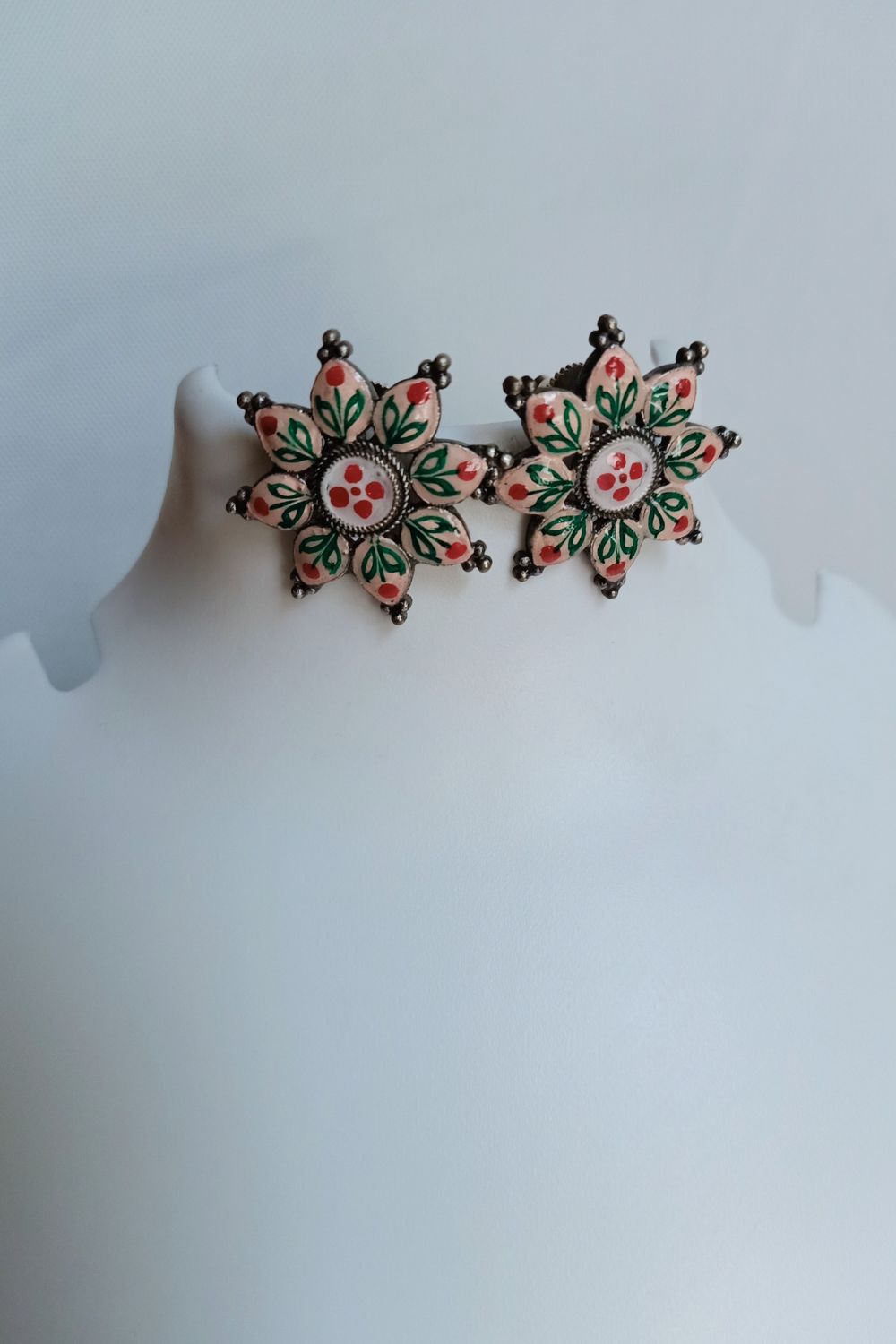 Neetu - Premium Quality Oxidised Stud (Hand Painted)