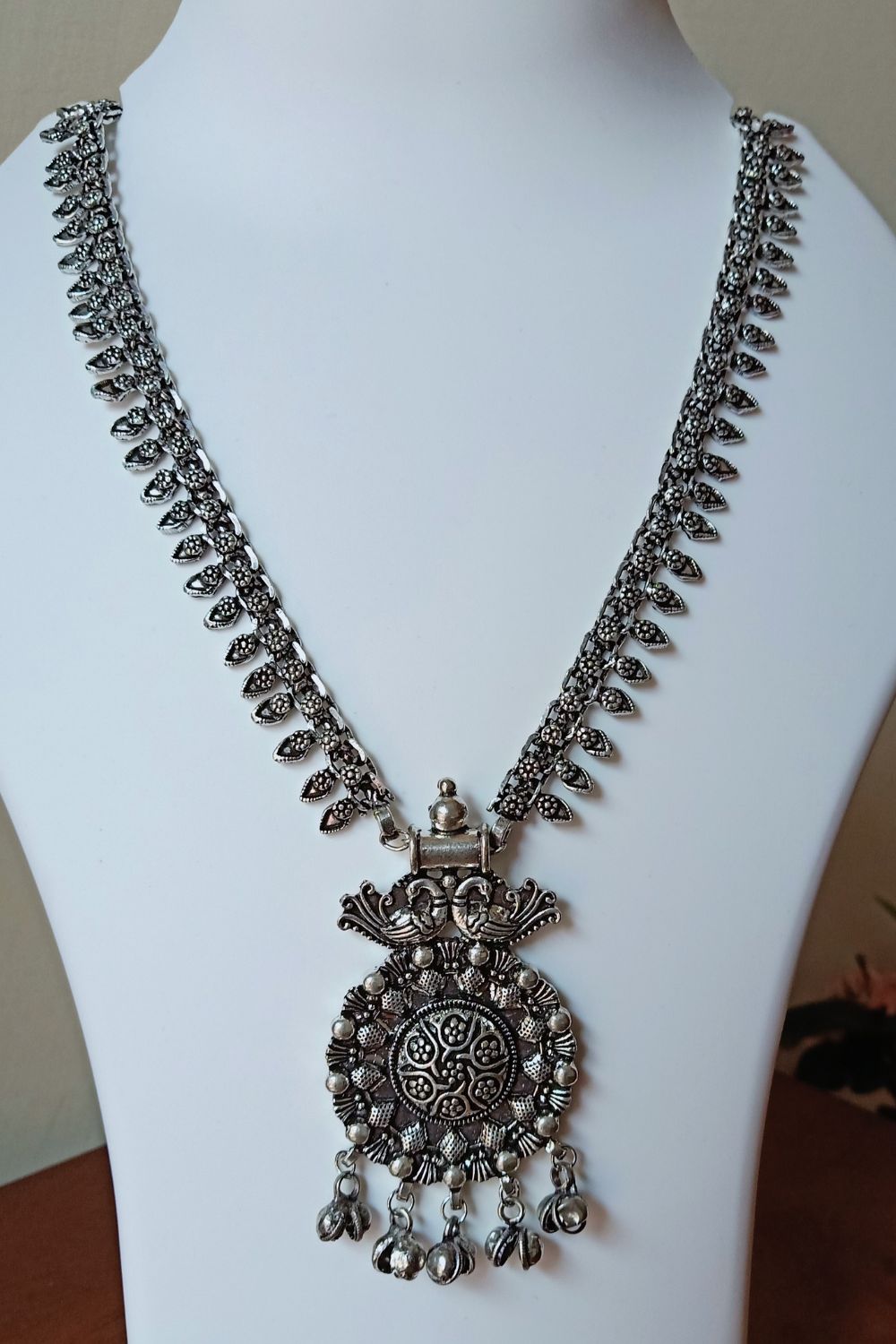 Nidhi - Medium Size Oxidised Pendant Necklace