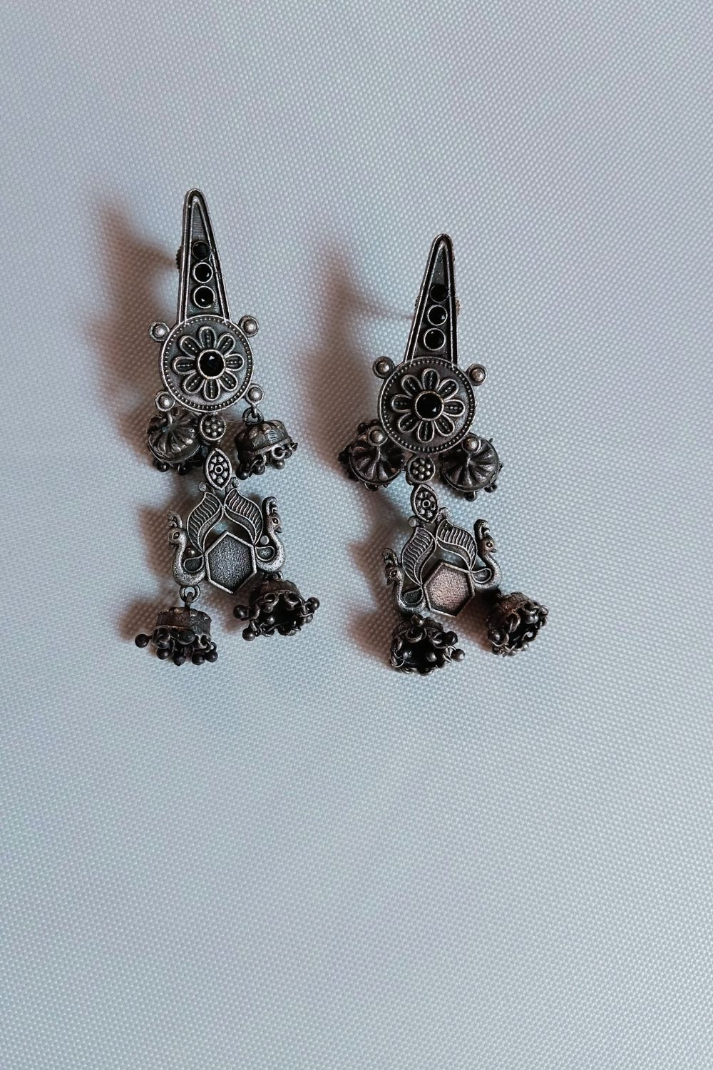 Niharika (Black) - Premium Quality Oxidised Jhumki