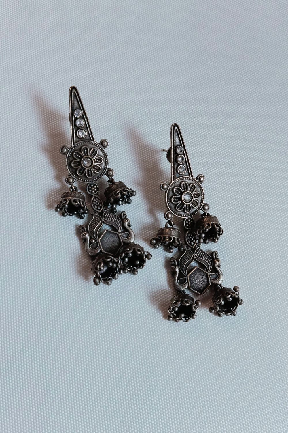 Niharika (White) - Premium Quality Oxidised Jhumki