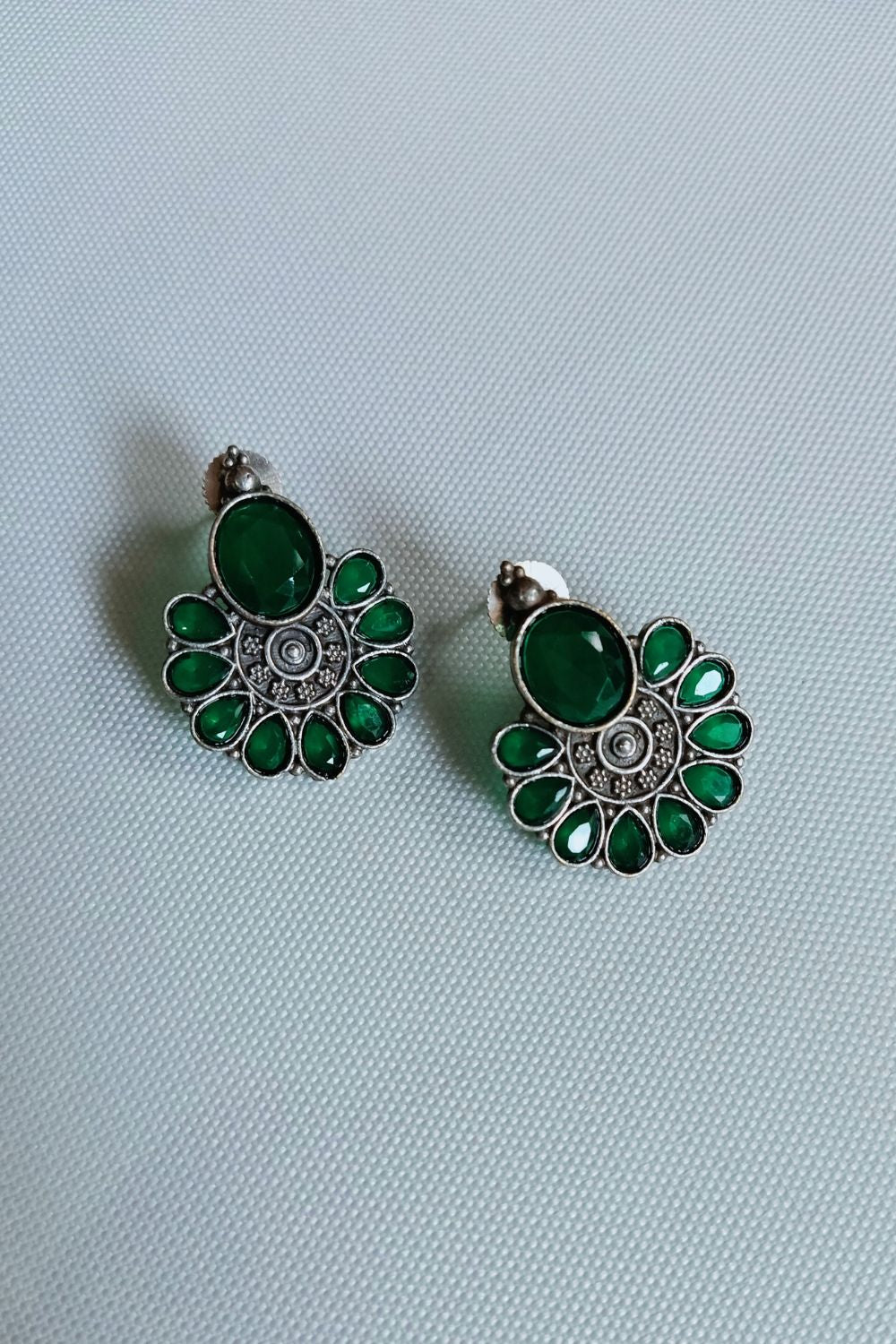 Nupur (Green) - Premium Quality Oxidised Stud