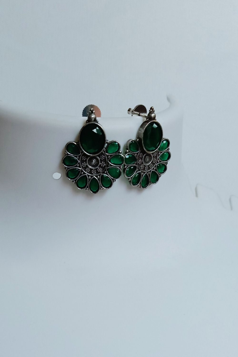 Nupur (Green) - Premium Quality Oxidised Stud