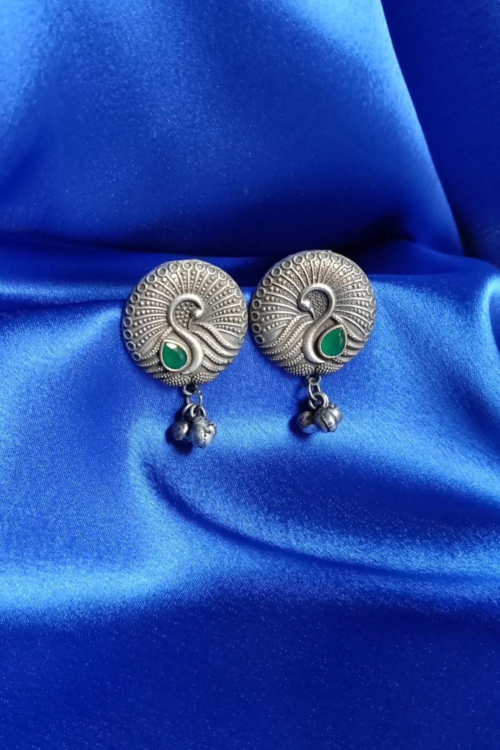 Ojasvii (Green) - Premium Quality Oxidised Stud