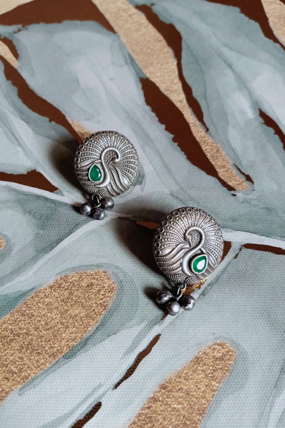 Ojasvii (Green) - Premium Quality Oxidised Stud