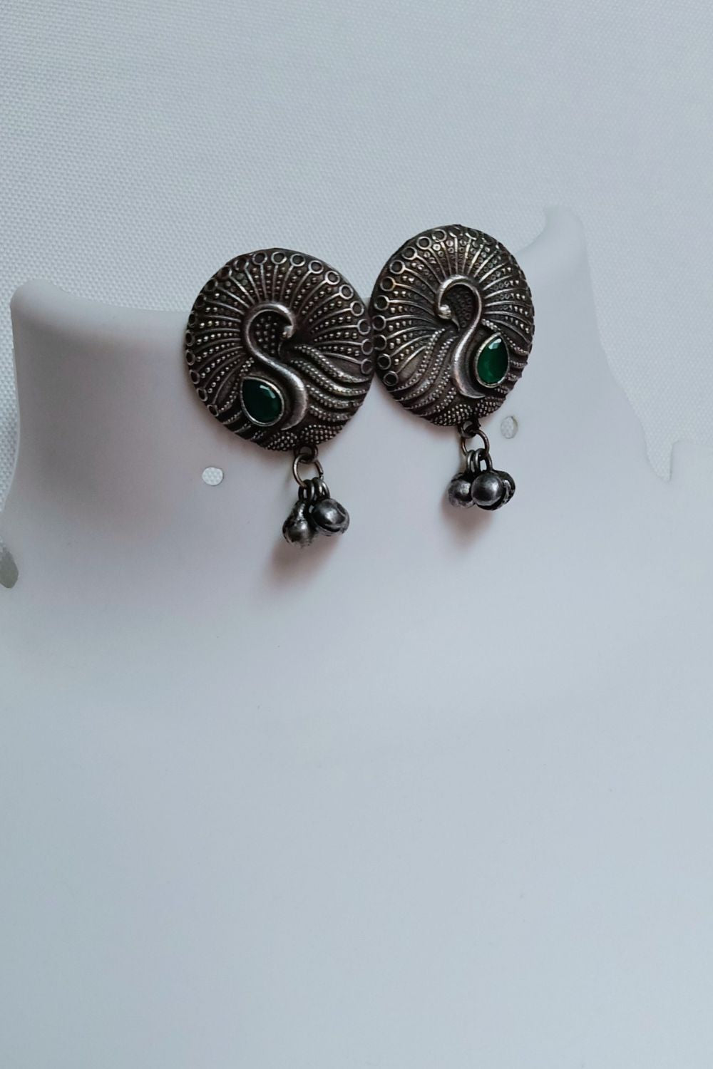 Ojasvii (Green) - Premium Quality Oxidised Stud