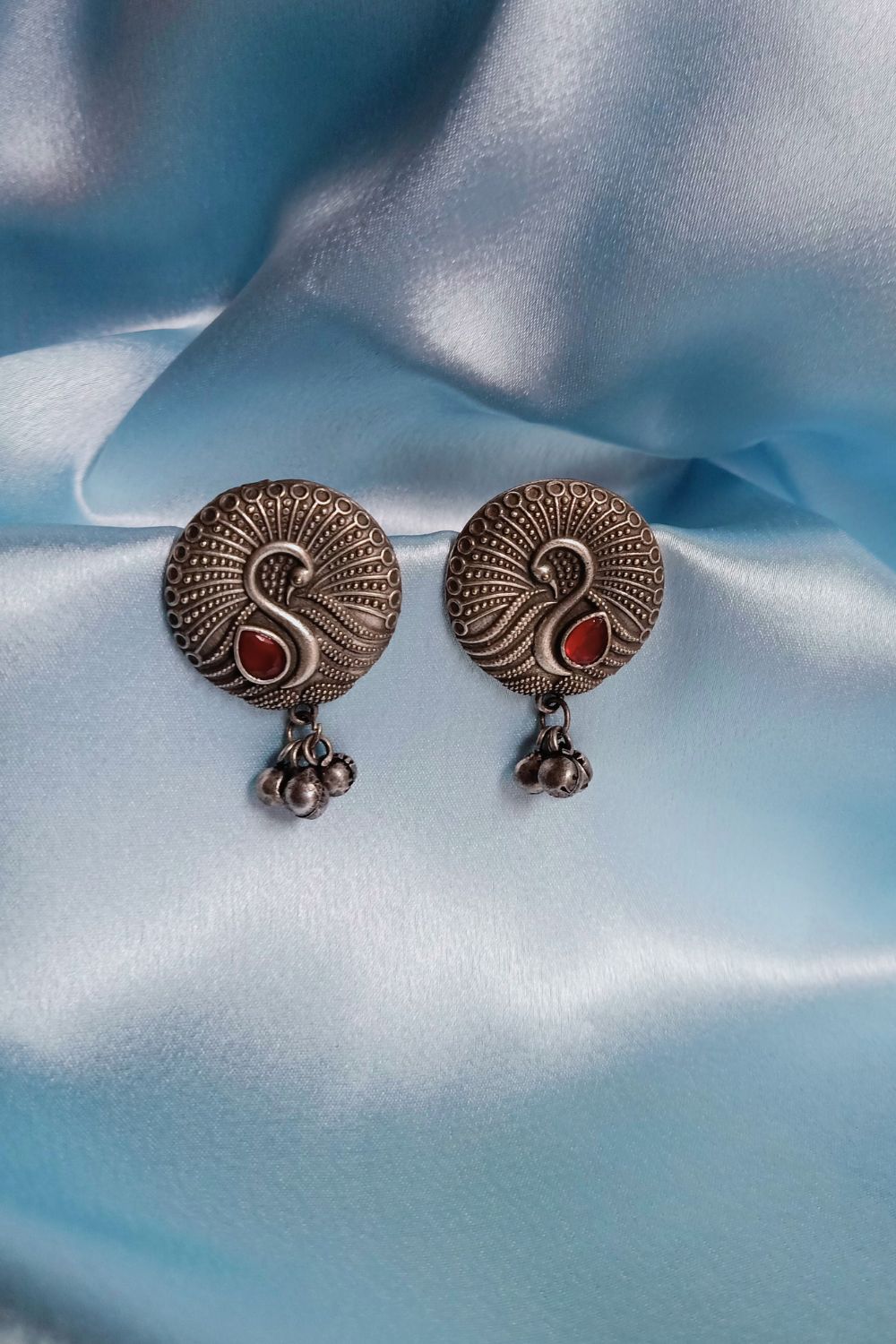 Ojasvii (Red) - Premium Quality Oxidised Stud