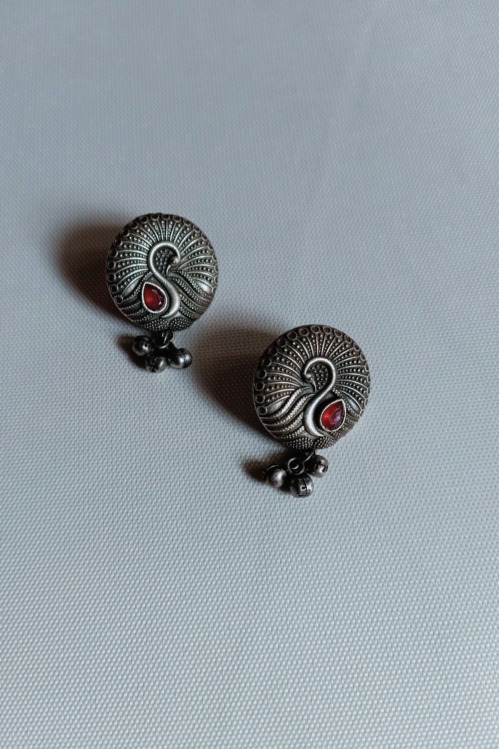 Ojasvii (Red) - Premium Quality Oxidised Stud