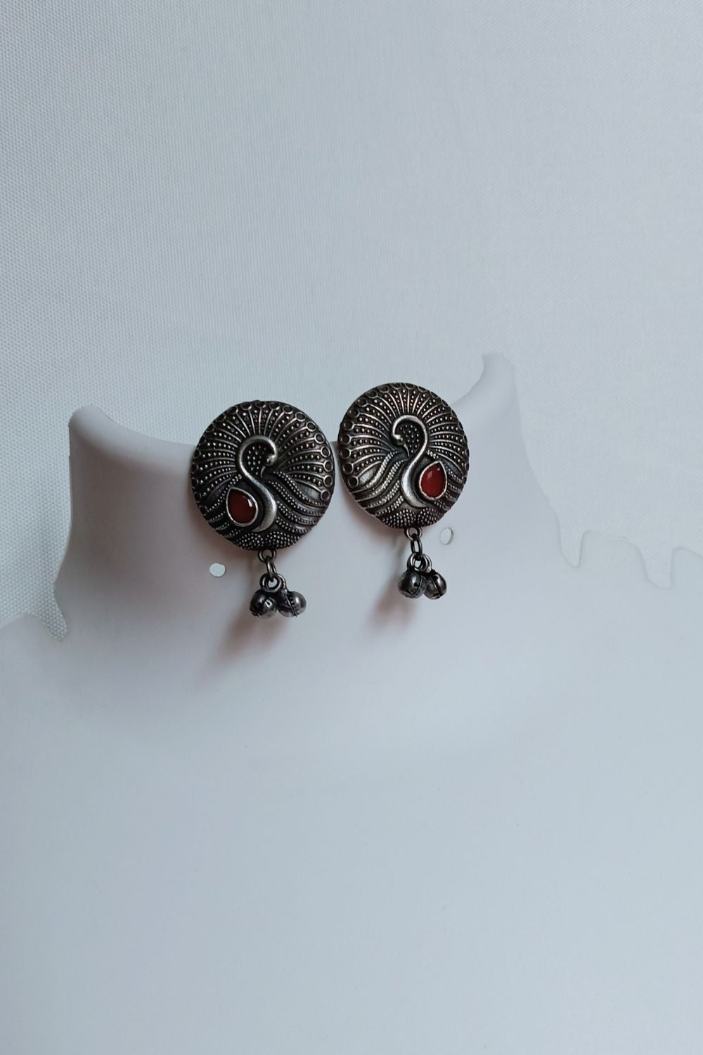 Ojasvii (Red) - Premium Quality Oxidised Stud