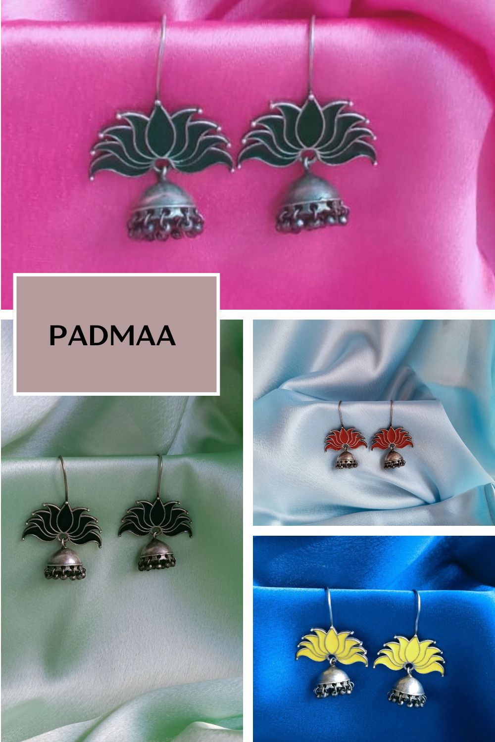 Padmaa (Green) - Premium Quality Oxidised Jhumki (Hand Painted)