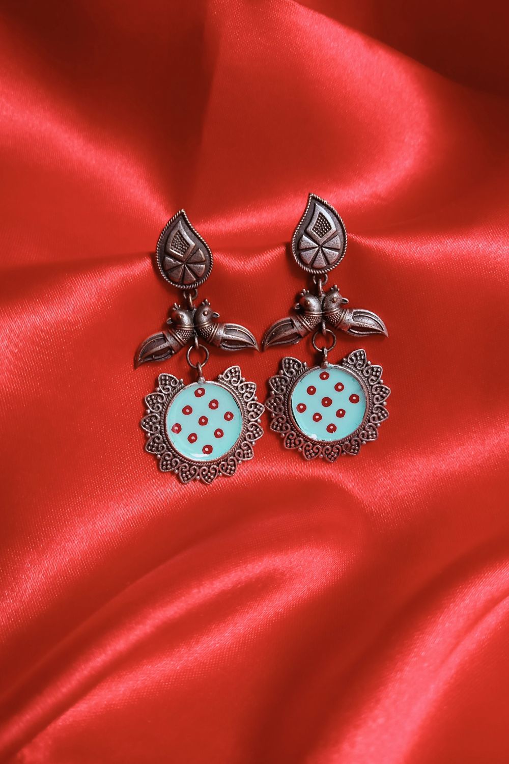 Pankajaa (Blue) - Premium Quality Oxidised Dangler (Hand Painted)