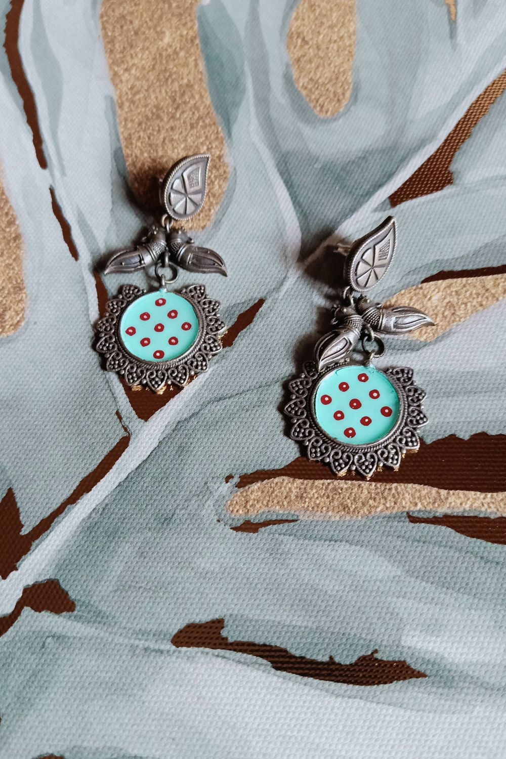 Pankajaa (Blue) - Premium Quality Oxidised Dangler (Hand Painted)