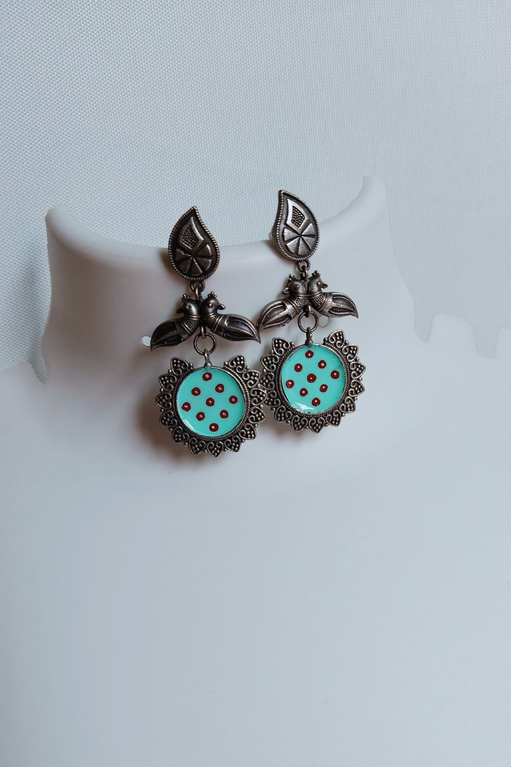 Pankajaa (Blue) - Premium Quality Oxidised Dangler (Hand Painted)