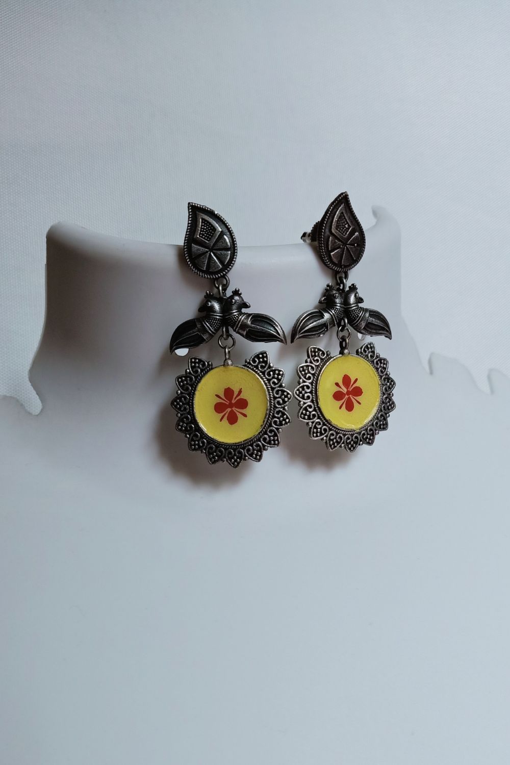 Pankajaa (Yellow) - Premium Quality Oxidised Dangler (Hand Painted)