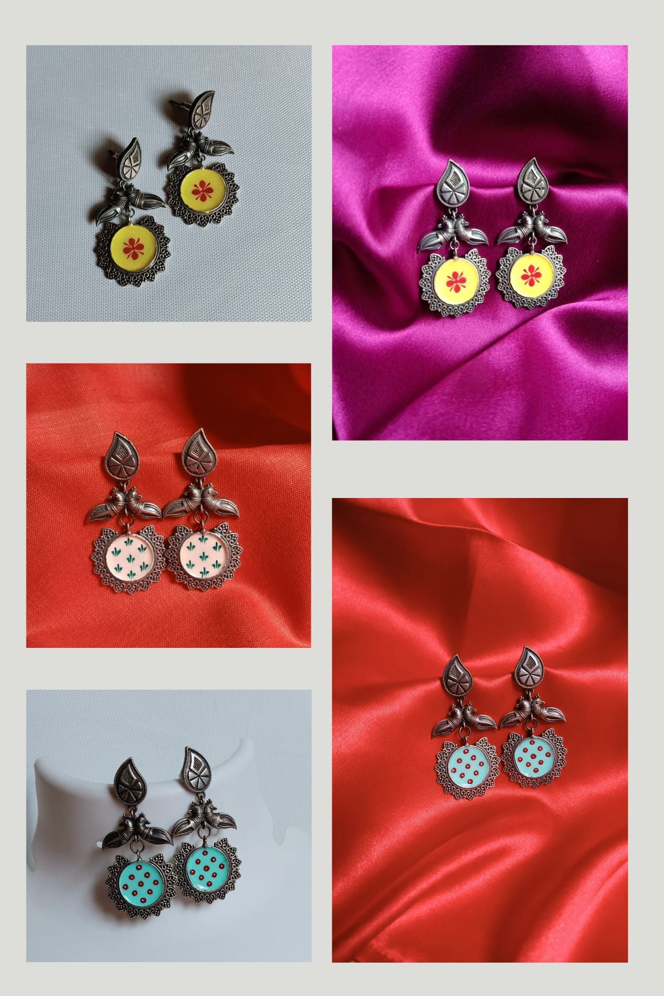 Pankajaa (Yellow) - Premium Quality Oxidised Dangler (Hand Painted)