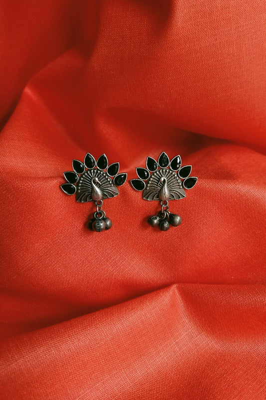 Rhea (Black) - Premium Quality Oxidised Stud