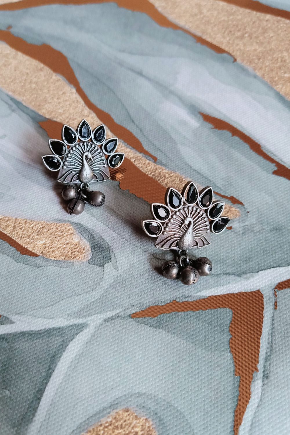 Rhea (Black) - Premium Quality Oxidised Stud