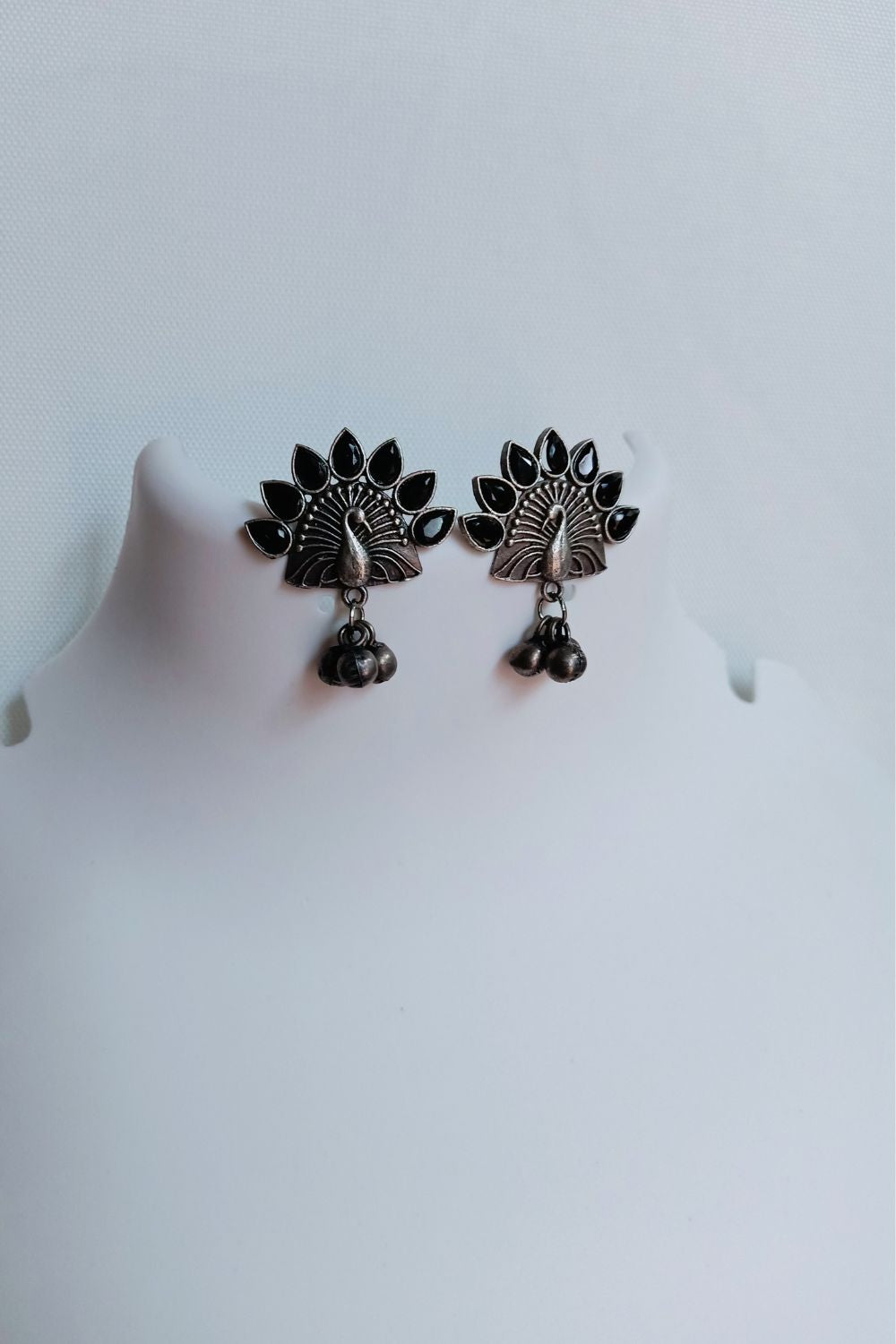 Rhea (Black) - Premium Quality Oxidised Stud