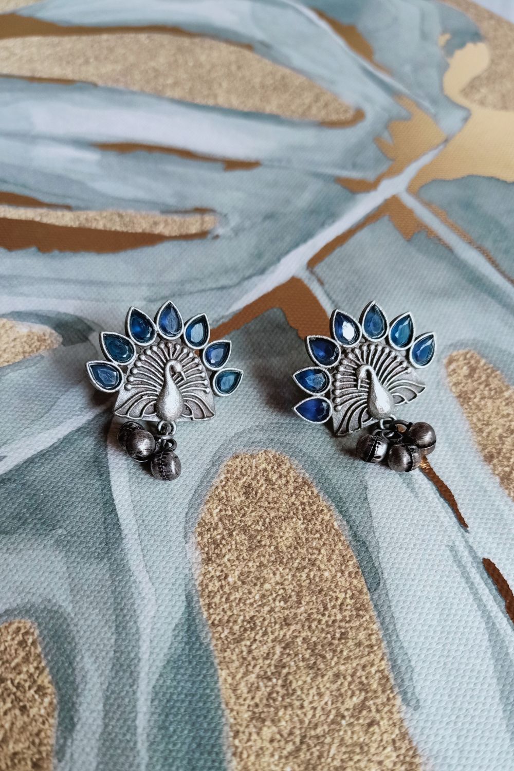 Rhea (Blue) - Premium Quality Oxidised Stud