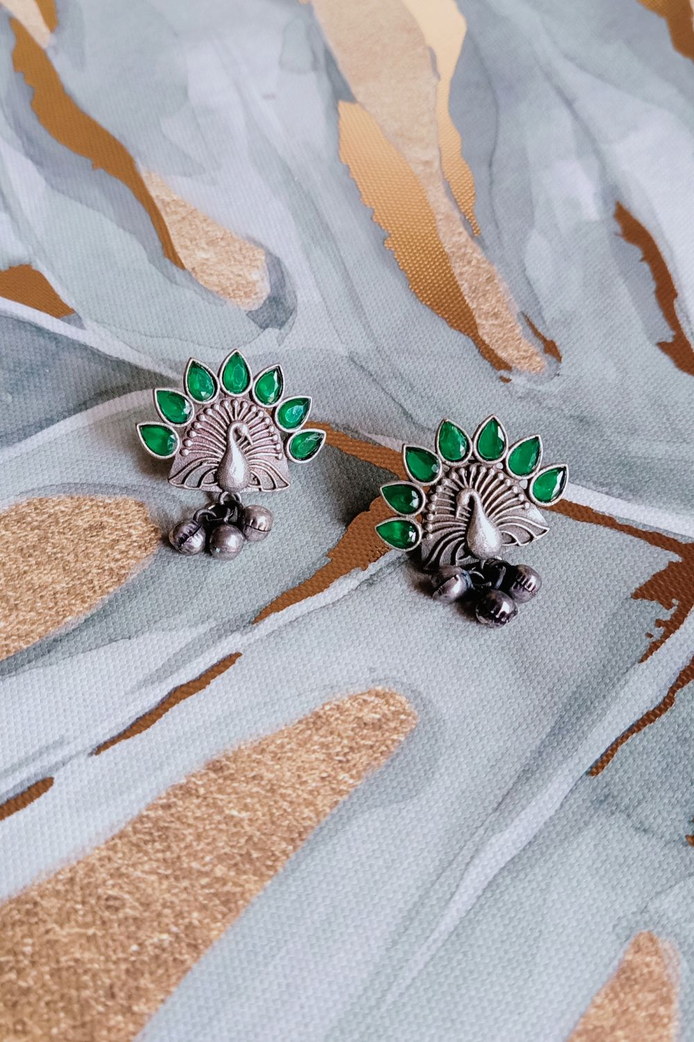 Rhea (Green) - Premium Quality Oxidised Stud