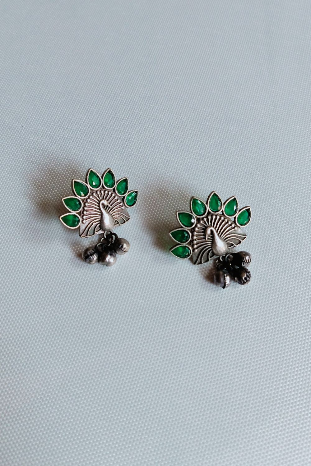 Rhea (Green) - Premium Quality Oxidised Stud